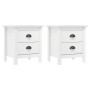Mesita de noche Hill madera maciza de pino blanco 46x35x49,5 cm de vidaXL, Mesitas de noche - Ref: Foro24-288908, Precio: 104...