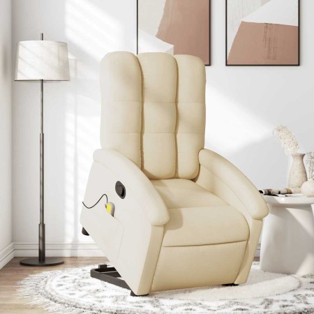 Silla de masaje reclinable de pie de tela color crema en Sillones | Comprar online en Foru.es
