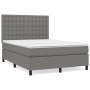 Cama box spring con colchón tela gris oscuro 140x200 cm de , Camas y somieres - Ref: Foro24-3142098, Precio: 505,82 €, Descue...