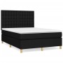 Cama box spring con colchón tela negro 140x200 cm de , Camas y somieres - Ref: Foro24-3142659, Precio: 507,27 €, Descuento: %