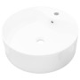 Lavabo de cerámica con agujero para grifo/desagüe blanco redondo de vidaXL, Lavabos - Ref: Foro24-141938, Precio: 70,97 €, De...