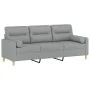 Sofá de 3 plazas con cojines tela gris claro 180 cm de , Sofás - Ref: Foro24-3200829, Precio: 278,72 €, Descuento: %