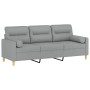 Sofá de 3 plazas con cojines tela gris claro 180 cm de , Sofás - Ref: Foro24-3200829, Precio: 282,63 €, Descuento: %