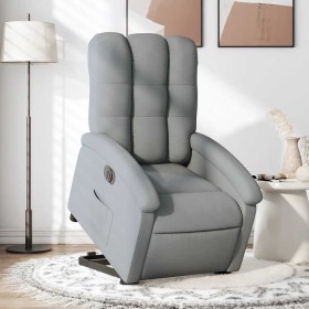 Sillón eléctrico reclinable elevable de tela gris claro en Sillones | Comprar online en Foru.es
