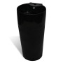 Lavabo redondo de cerámica con orificio de grifo/desagüe negr de vidaXL, Lavabos - Ref: Foro24-141943, Precio: 312,65 €, Desc...