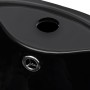 Lavabo redondo de cerámica con orificio de grifo/desagüe negr de vidaXL, Lavabos - Ref: Foro24-141943, Precio: 312,65 €, Desc...