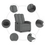 Sillón eléctrico reclinable elevable de tela gris oscuro en Sillones | Comprar online en Foru.es