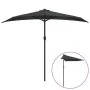 Sombrilla de balcón semicircular palo aluminio gris 270x144 cm de , Sombrillas - Ref: Foro24-44589, Precio: 51,39 €, Descuent...