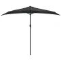 Sombrilla de balcón semicircular palo aluminio gris 270x144 cm de , Sombrillas - Ref: Foro24-44589, Precio: 51,39 €, Descuent...