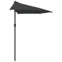 Sombrilla de balcón semicircular palo aluminio gris 270x144 cm de , Sombrillas - Ref: Foro24-44589, Precio: 51,39 €, Descuent...