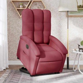 Sillón eléctrico reclinable elevable de tela rojo tinto en Sillones | Comprar online en Foru.es