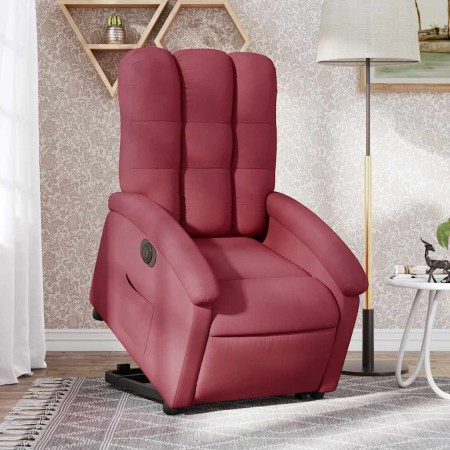 Sillón eléctrico reclinable elevable de tela rojo tinto en Sillones | Comprar online en Foru.es