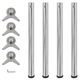 4 Patas de mesa ajustables en alturas 710 mm color cromo de vidaXL, Patas para mesas - Ref: Foro24-242133, Precio: 59,22 €, D...