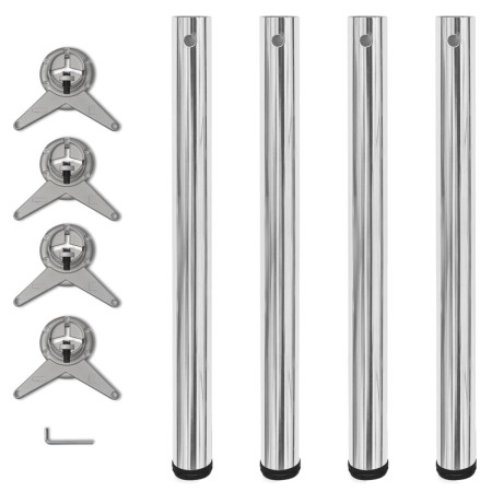 4 Patas de mesa ajustables en alturas 710 mm color cromo de vidaXL, Patas para mesas - Ref: Foro24-242133, Precio: 59,22 €, D...
