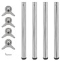 4 Patas de mesa ajustables en alturas 710 mm color cromo de vidaXL, Patas para mesas - Ref: Foro24-242133, Precio: 59,22 €, D...