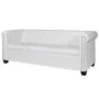 Sofá Chesterfield de 3 plazas cuero sintético blanco de vidaXL, Sofás - Ref: Foro24-242372, Precio: 475,97 €, Descuento: %