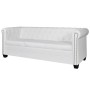 Sofá Chesterfield de 3 plazas cuero sintético blanco de vidaXL, Sofás - Ref: Foro24-242372, Precio: 482,63 €, Descuento: %
