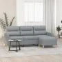 Sofá de 3 plazas con taburete de tela gris claro 180 cm de , Sofás - Ref: Foro24-3201073, Precio: 309,68 €, Descuento: %