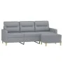 Sofá de 3 plazas con taburete de tela gris claro 180 cm de , Sofás - Ref: Foro24-3201073, Precio: 309,68 €, Descuento: %