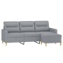 Sofá de 3 plazas con taburete de tela gris claro 180 cm de , Sofás - Ref: Foro24-3201073, Precio: 315,08 €, Descuento: %