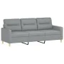 Sofá de 3 plazas con taburete de tela gris claro 180 cm de , Sofás - Ref: Foro24-3201073, Precio: 309,68 €, Descuento: %