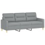 Sofá de 3 plazas con taburete de tela gris claro 180 cm de , Sofás - Ref: Foro24-3201073, Precio: 315,08 €, Descuento: %