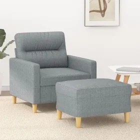 Sillón con taburete tela gris claro 60 cm de , Sofás - Ref: Foro24-3201065, Precio: 190,78 €, Descuento: %