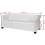Sofá Chesterfield de 3 plazas cuero sintético blanco de vidaXL, Sofás - Ref: Foro24-242372, Precio: 475,97 €, Descuento: %