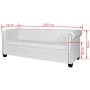 Sofá Chesterfield de 3 plazas cuero sintético blanco de vidaXL, Sofás - Ref: Foro24-242372, Precio: 482,63 €, Descuento: %