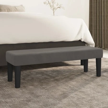Banco de terciopelo gris oscuro 100x30x30 cm de , Bancos - Ref: Foro24-346667, Precio: 50,97 €, Descuento: %