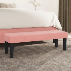 Banco de terciopelo rosa 100x30x30 cm de , Bancos - Ref: Foro24-346671, Precio: 59,31 €, Descuento: %