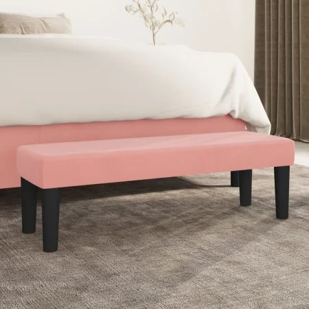 Banco de terciopelo rosa 100x30x30 cm de , Bancos - Ref: Foro24-346671, Precio: 59,31 €, Descuento: %