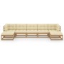 Set de muebles de jardín 7 pzs cojines madera pino marrón miel de , Conjuntos de jardín - Ref: Foro24-3077127, Precio: 645,15...