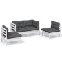 Juego de muebles de jardín 4 pzas y cojines madera maciza pino de , Conjuntos de jardín - Ref: Foro24-3096173, Precio: 345,49...