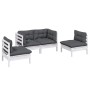 Juego de muebles de jardín 4 pzas y cojines madera maciza pino de , Conjuntos de jardín - Ref: Foro24-3096173, Precio: 345,49...
