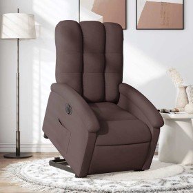 Sillón eléctrico reclinable elevable de tela marrón oscuro en Sillones | Comprar online en Foru.es