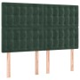 Cabeceros 4 unidades terciopelo verde oscuro 72x5x78/88 cm de , Cabeceros y pies de cama - Ref: Foro24-3116817, Precio: 125,5...