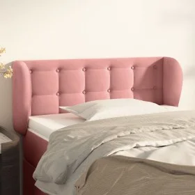 Pink velvet headboard 93x23x78/88 cm by , Headboards and footboards - Ref: Foro24-3117619, Price: 58,33 €, Discount: %