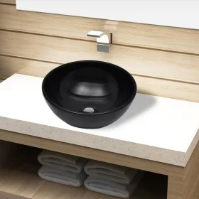 Round Black Ceramic Washbasin by vidaXL, Sinks - Ref: Foro24-141929, Price: 66,56 €, Discount: %