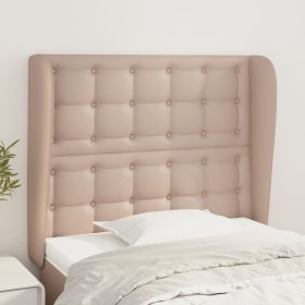 Cabecero con orejas cuero sintético capuchino 83x23x118/128 cm de , Cabeceros y pies de cama - Ref: Foro24-3118033, Precio: 7...