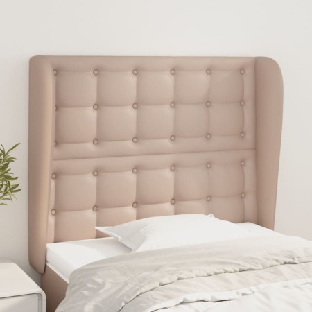 Cabecero con orejas cuero sintético capuchino 83x23x118/128 cm de , Cabeceros y pies de cama - Ref: Foro24-3118033, Precio: 7...