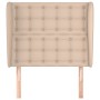 Cabecero con orejas cuero sintético capuchino 83x23x118/128 cm de , Cabeceros y pies de cama - Ref: Foro24-3118033, Precio: 7...