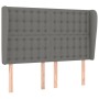 Cabecero con orejas de tela gris oscuro 147x23x118/128 cm de , Cabeceros y pies de cama - Ref: Foro24-3118389, Precio: 137,35...