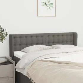 Dark gray fabric headboard 147x16x78/88 cm by , Headboards and footboards - Ref: Foro24-3119201, Price: 77,02 €, Discount: %