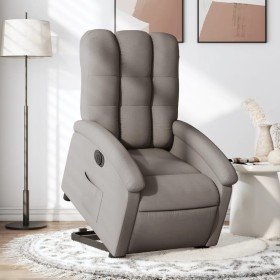 Sillón eléctrico reclinable elevable de tela gris taupe en Sillones | Comprar online en Foru.es