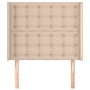 Cabecero con orejas cuero sintético capuchino 83x16x118/128 cm de , Cabeceros y pies de cama - Ref: Foro24-3119657, Precio: 7...