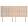 Cabecero con orejas cuero sintético capuchino 163x16x118/128 cm de , Cabeceros y pies de cama - Ref: Foro24-3119681, Precio: ...
