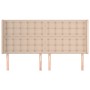 Cabecero con orejas cuero sintético capuchino 163x16x118/128 cm de , Cabeceros y pies de cama - Ref: Foro24-3119681, Precio: ...