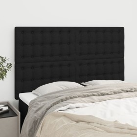 Cabeceros 4 unidades tela negro 72x5x78/88 cm de , Cabeceros y pies de cama - Ref: Foro24-3116766, Precio: 111,63 €, Descuent...