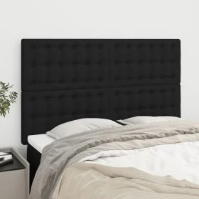 Headboards 4 units black fabric 72x5x78/88 cm by , Headboards and footboards - Ref: Foro24-3116766, Price: 108,79 €, Discount: %